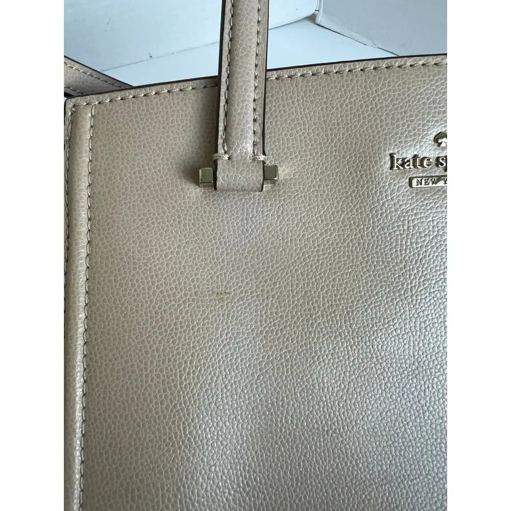 KATE SPADE 2-Way Leather Patterson Drive Geraldine Taupe Hand Crossbody Tote Bag